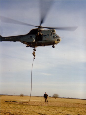 Descente corde lisse helicoptere