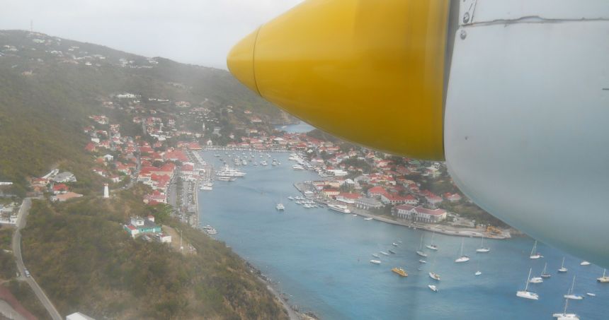 Gustavia from plane