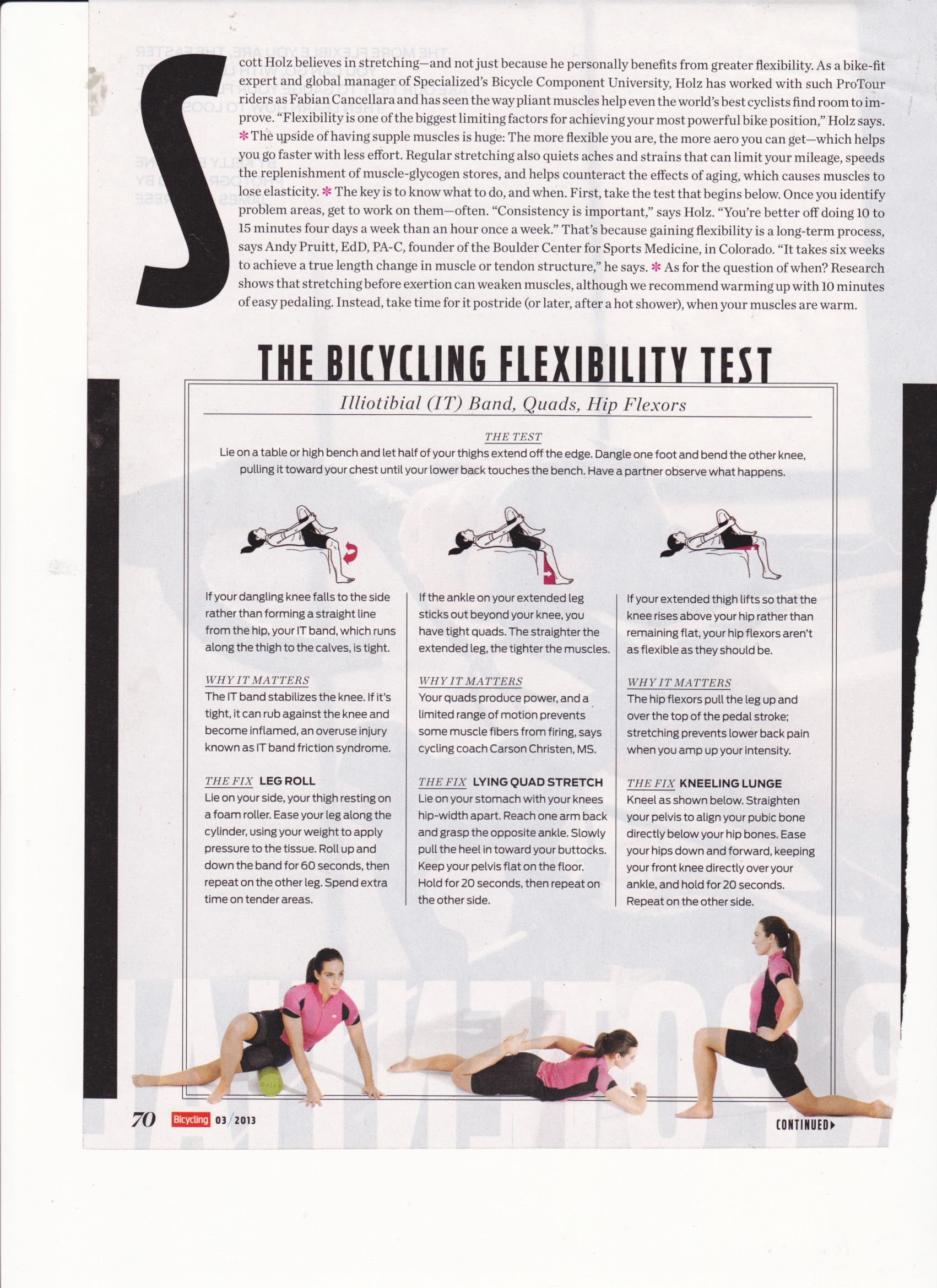 Bicycling Flexibility Test & Exercises 1/2